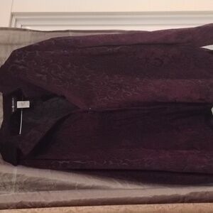 Women's light jacket purple velvet pattern.